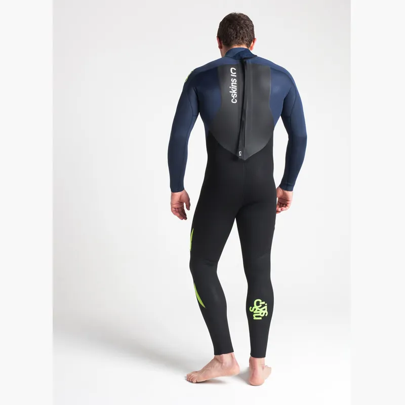 C-Skins Mens Legend 4/3 Back Zip Wetsuit Black/Blue-1